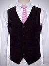 Black Herringbone Waistcoat