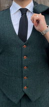 Larger Derby Green 3 Piece Tweed Men's Suit
