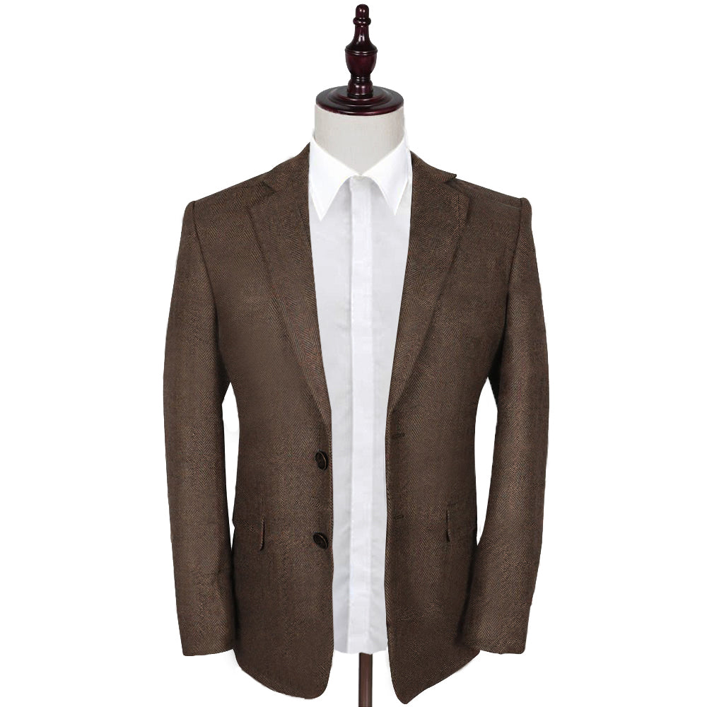 Brown Herringbone Tweed Jacket | Wedding Jacket | Herringbone – Abitto ltd