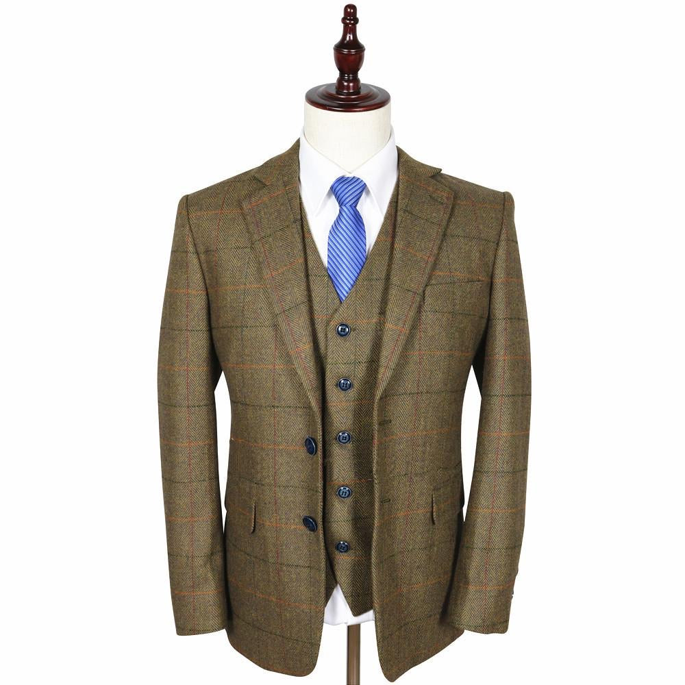 Fabric Sample - Brown Estate Herringbone Tweed | Tweed Suit – Abitto ltd
